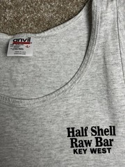 Vintage Eat It Raw Tank Top | 1990s Half Shell Raw Bar Key West Florida Anvil L