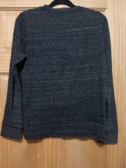 Express Waffle Knit Henley Shirt Mens Size S Long Sleeve Heathered Gray Black