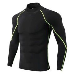 Men T-shirt Quick Dry Bodybuilding Running Shirt Long Sleeve Compression Top Gym