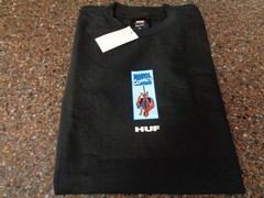 HUF x Marvel Adult Small Spider-Man Split T-Shirt Black 🕸️ New NWT