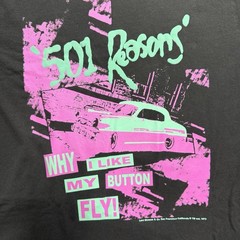 Levis 501 Reasons Relaxed T-Shirt Men’s Medium Black ‘Why I Like My Button Fly’