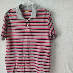 Foundry Mens Shirt Size XLT Red Striped Short Sleeve Cotton Collared