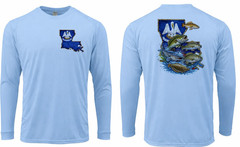Louisiana Flag Fishing Long Sleeve UPF 50 T-Shirt Angler Boat UV Sun Outdoor