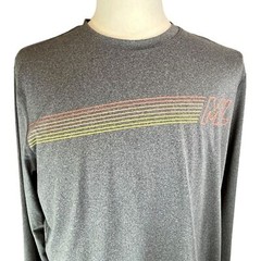 MARINE LAYER Weekend Sport Long Sleeve T Shirt Size Large Logo Graphic Crew Gray