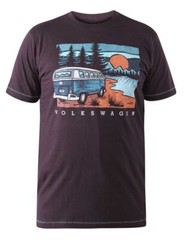 D555 Duke Large Big Mens Official VW Camper Van Printed T-Shirt (601223)