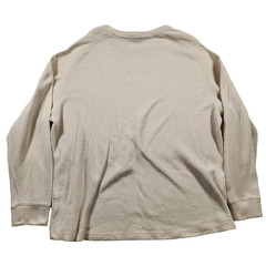 Eddie Bauer Thermal Shirt Mens XXL Long Sleeve Knit Beige Outdoors Preppy Warm
