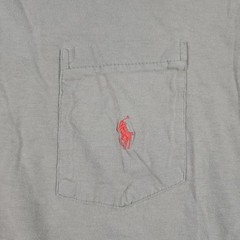 Polo Ralph Lauren Tee Mens L Gray Cotton Red Pony Pocket Single Stitch Made USA