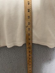 Essentials Fear Of God Waffle-Knit Mens Medium Shirt Henley Long sleeve Beige