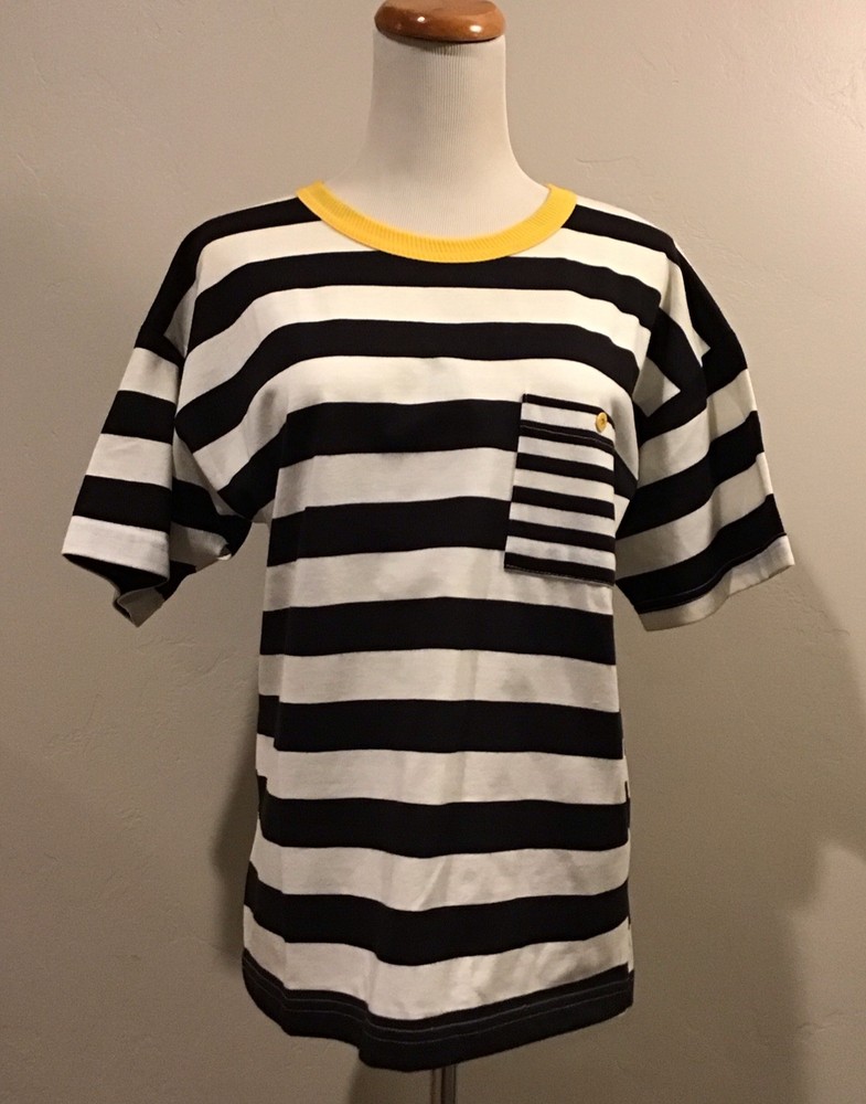 Vintage Hang Ten T-shirt 80s 90s Board Stripes Pocket MADE IN USA Surfer L Surf
