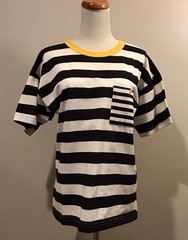 Vintage Hang Ten T-shirt 80s 90s Board Stripes Pocket MADE IN USA Surfer L Surf