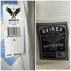 New Y2K Avirex Blue Skull T-Shirt Men’s XL Argyle Diamond Graphic Yellow READ