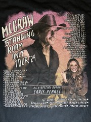 Tim McGraw Tour 2024 T Shirt Mens Medium Standing Room Only Country Concert Tee
