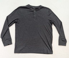 Croft & Barrow Men’s Henley Long Sleeve T-Shirt Size M Gray Classic