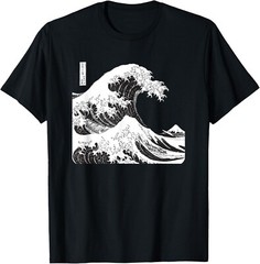 Black And White Great Wave off Kanagawa Tee Gift Unisex T-Shirt
