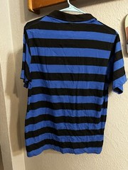 Vintage Lacoste 1/4 Button Polo Shirt Size 4 Blue Striped Mens
