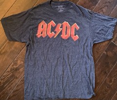 AC/DC Graphic Band T-Shirt Men’s 2XL Black Gray Rock Music Logo Tee