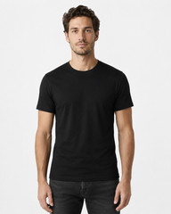 Men’s 6 Pack 100% Cotton Slim Fit Crew Neck T-Shirts