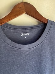 Quince Men’s Short Sleeve T-Shirt Size M Medium Blue Slub Cotton Crewneck