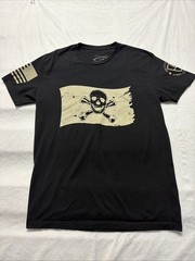 Grunt Style Black 1776 Skull Flag Graphic Print Crew Neck T-Shirt Mens Large