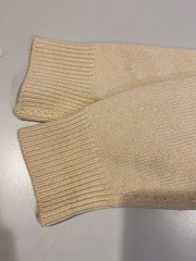 Other Brands Vintage 60s Four-Ply Knit Sweater (Thick) — Wool, BEG, Solid Color