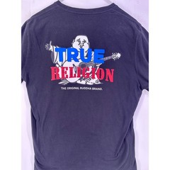 True religion black Tshirt Blue and red print Size Medium