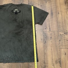 AFFLICTION Y2K Green Tie-Dye Gold Black Foil Velvet Graphic Eagle Shirt Sz XL