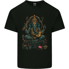 Ganesha Hindu God Ganapati Elephant Mens Cotton T-Shirt Tee Top