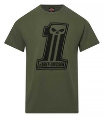 Harley-Davidson Men’s Dark Trait Short Sleeve Crew-Neck T-Shirt, Military Green
