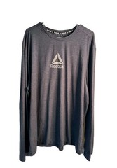 Reebok Long Sleeve Gray Reflective Crew T- Shirt Size Large Used