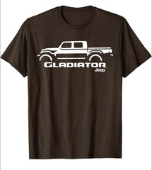 mens jeep Gladiator brown t shirt EXTRA LARGE (white Letters logo)
