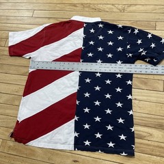 Redhead American Flag Shirt Men L vtg 90s y2k Asymmetric Cut &Sew Red White Blue