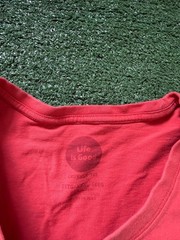 Life Is Good Shirt Mens 3XL Red Crusher Happy Hour Camping Dog Graphic Tee Flaw
