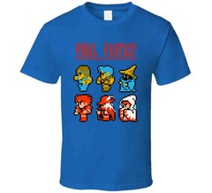 Final Fantasy 8 Bit Characters Retro Video Game T Shirt