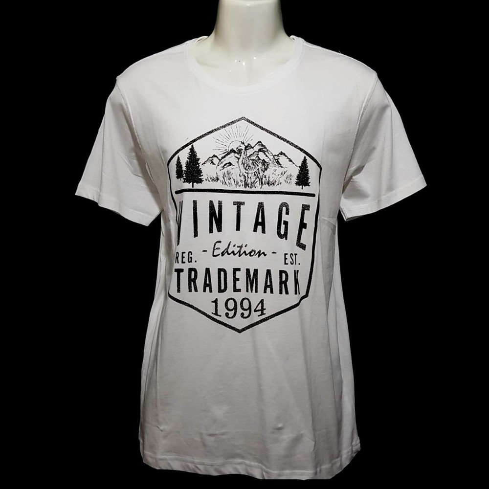 Mens T-Shirt Tee White Cotton Size L – XXL