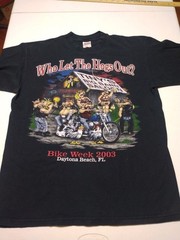 Lot Of 6 Men’s Size Large Black T-Shirts Biker Motorcycle With Damage