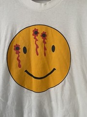 Vintage Headshot Smiley Face T-shirt Sz Large (fits smaller) Made in USA Grunge