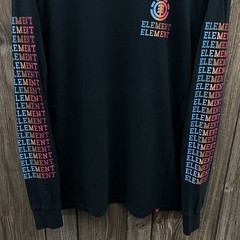 Element Skateboards Gradient Logo Long Sleeve Graphic Tee Shirt Black Mens Large