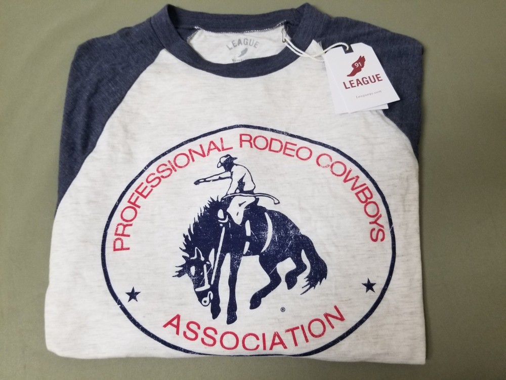 New Mens Professional Cowboys Association Baseball T-Shirt. 2 Colors To Choose