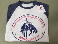 New Mens Professional Cowboys Association Baseball T-Shirt. 2 Colors To Choose