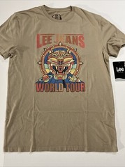 Lee Jeans World Tour T-Shirt Classic Fit Size Medium 100% Cotton by Lee