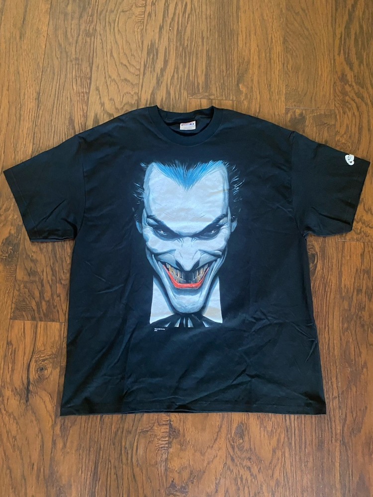 Vtg NOS big face joker 2004 dc comics graphitti XLarge black shirt Y2K