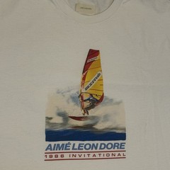 Aime Leon Dore White Wind Surfer Boating Tee Logo Large L NY Spring Summer ALD