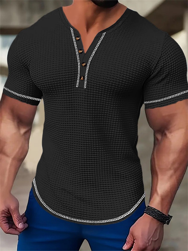 Men’s Muscle V-Neck T Shirt Short Sleeve Shirt Gym Workout Athletic Tee Shirts