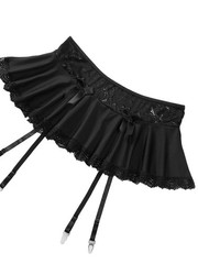 Sexy Stocking Mini Skirt Wireless Mesh Lace Garter Lingerie with Thong Set 4 …