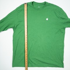 Two Apple Shirt Mens L Green Employee Short Sleeve Logo Leave The World Better