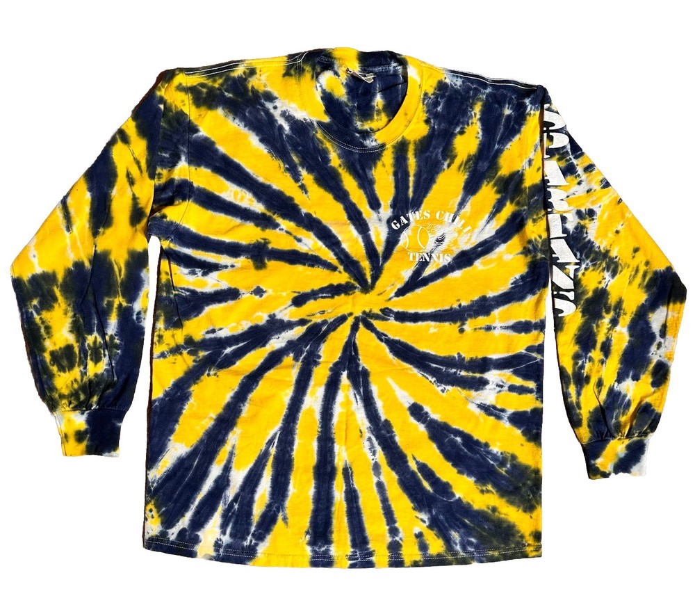 Vintage Lee Tie Dye LS Large T-Shirt Graphic Print Gates Chili Tennis Spartans