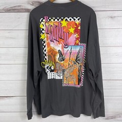 ASOS DESIGN oversized long sleeve t-shirt in gray with back print Mens Large