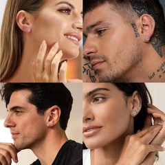 6 Pairs Hypoallergenic Stainless Steel Stud Earrings Cubic Zirconia Earrings …