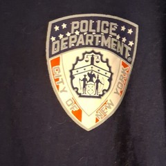NYPD Navy Graphic Logo Tee L Regular Fit Short Sleeve Crew Neck Mens