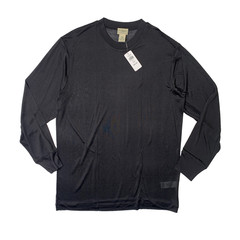 LL Bean Shirt Mens L Large Black Sheer Silk Crewneck Lightweight Underwear Base